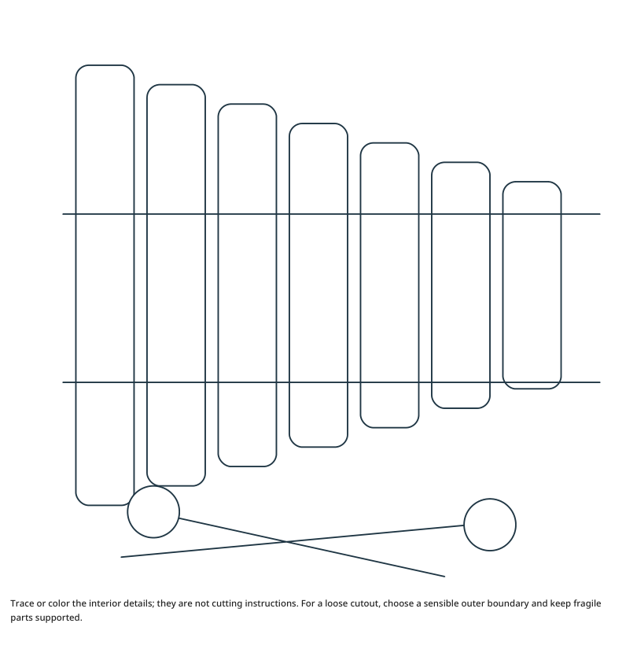 Preview of Xylophone craft drawing