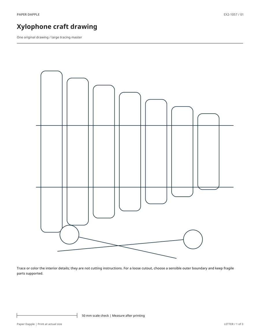 Preview of Xylophone craft drawing