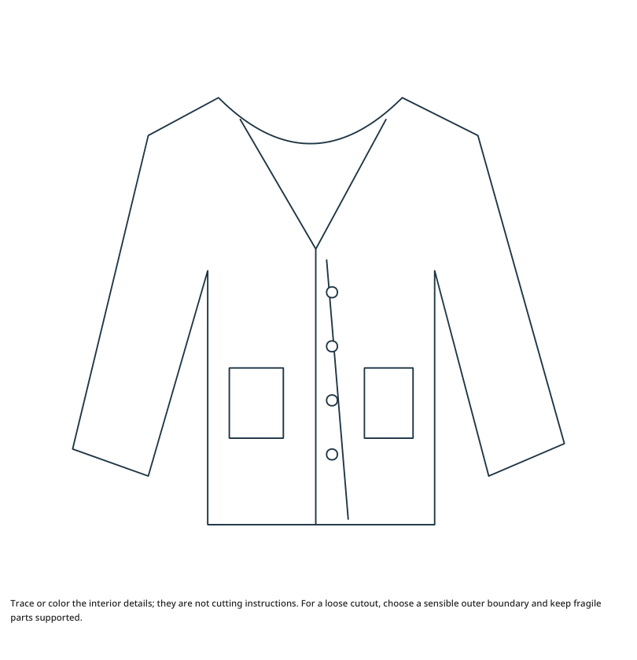 Preview of Cardigan craft drawing