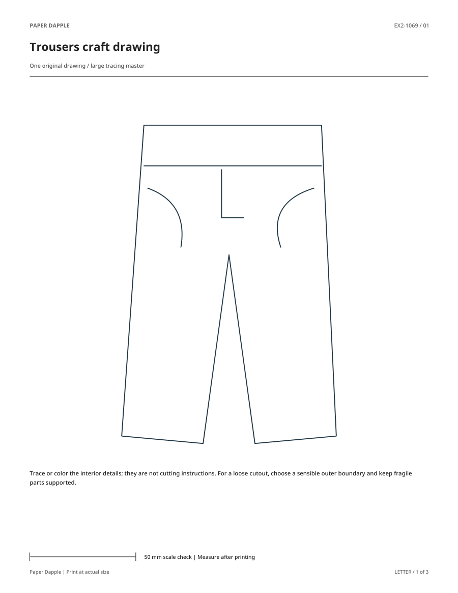 Preview of Trousers craft drawing