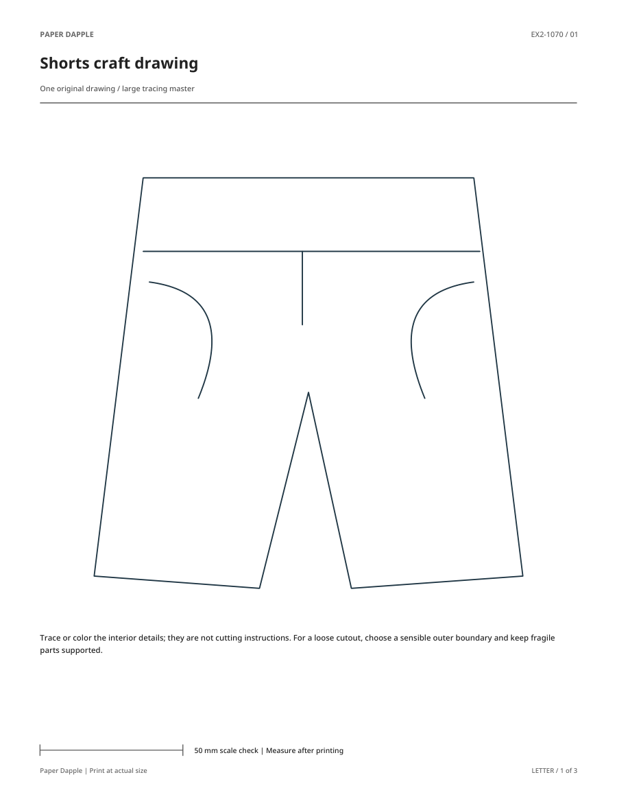 Preview of Shorts craft drawing