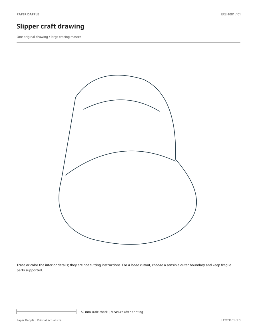 Preview of Slipper craft drawing