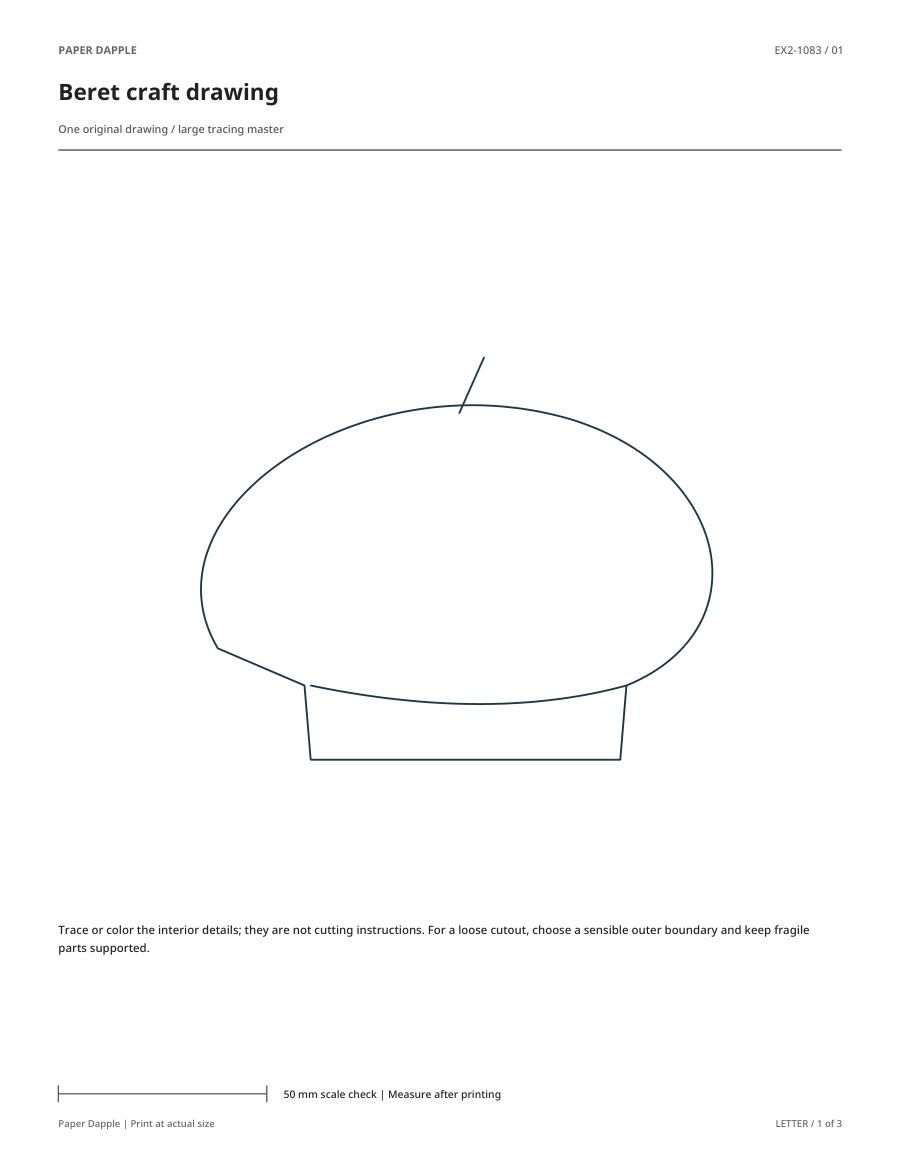 Preview of Beret craft drawing