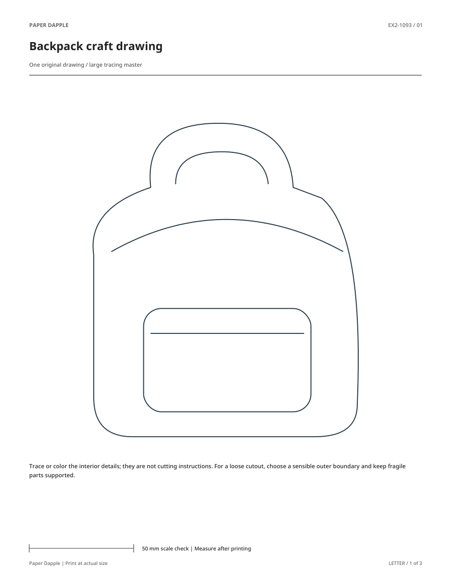 Preview of Backpack craft drawing