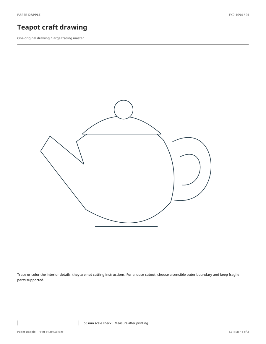 Preview of Teapot craft drawing