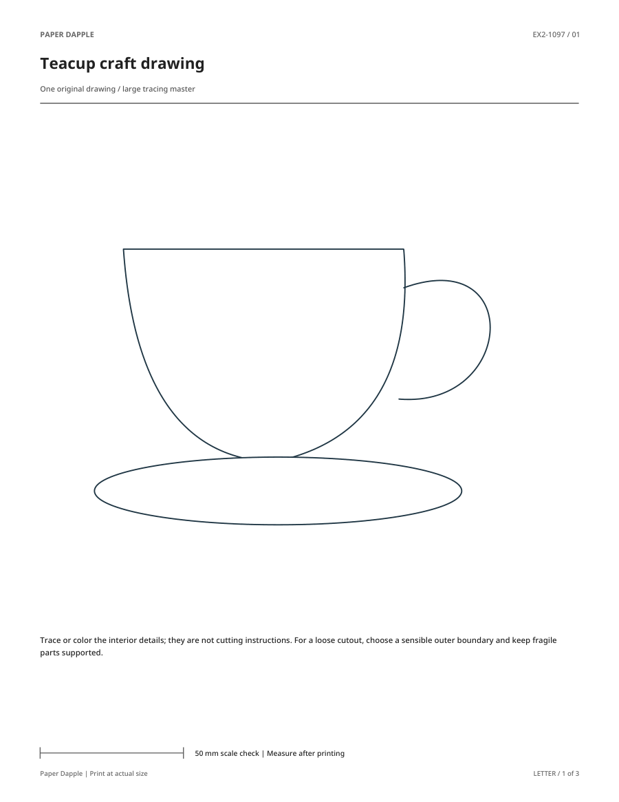 Preview of Teacup craft drawing