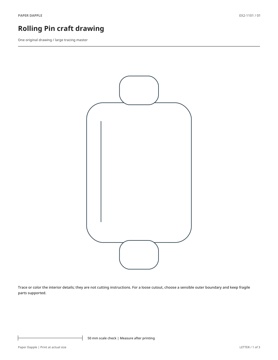 Preview of Rolling Pin craft drawing