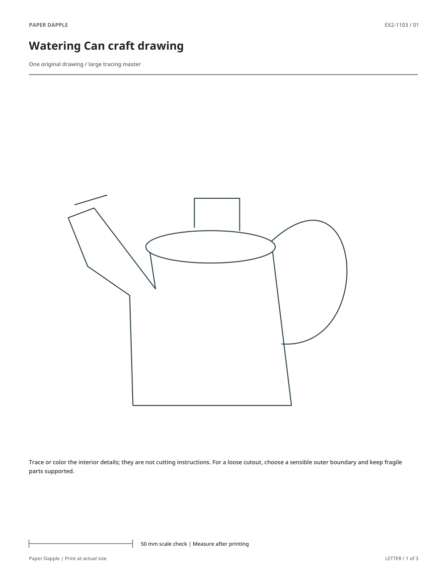 Preview of Watering Can craft drawing