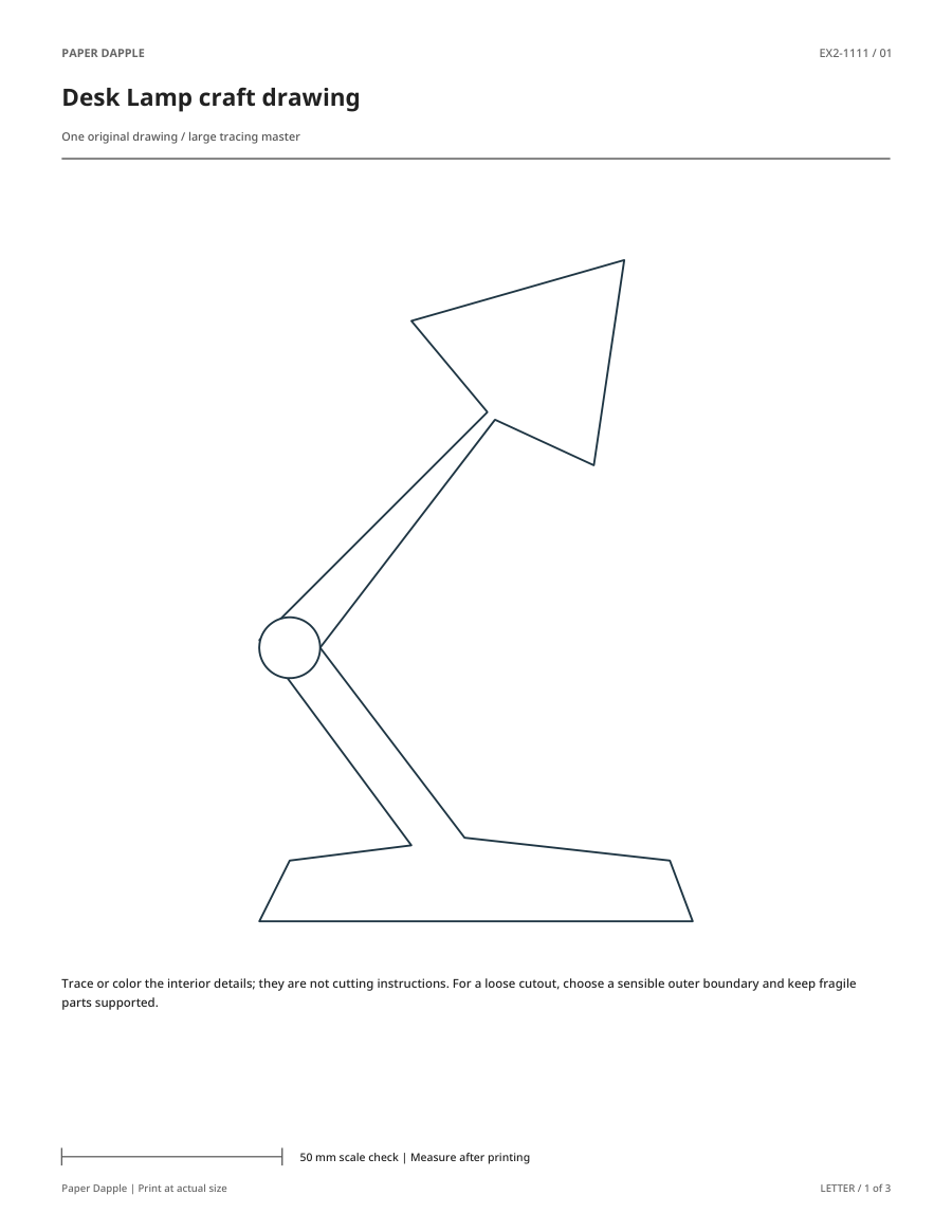 Preview of Desk Lamp craft drawing
