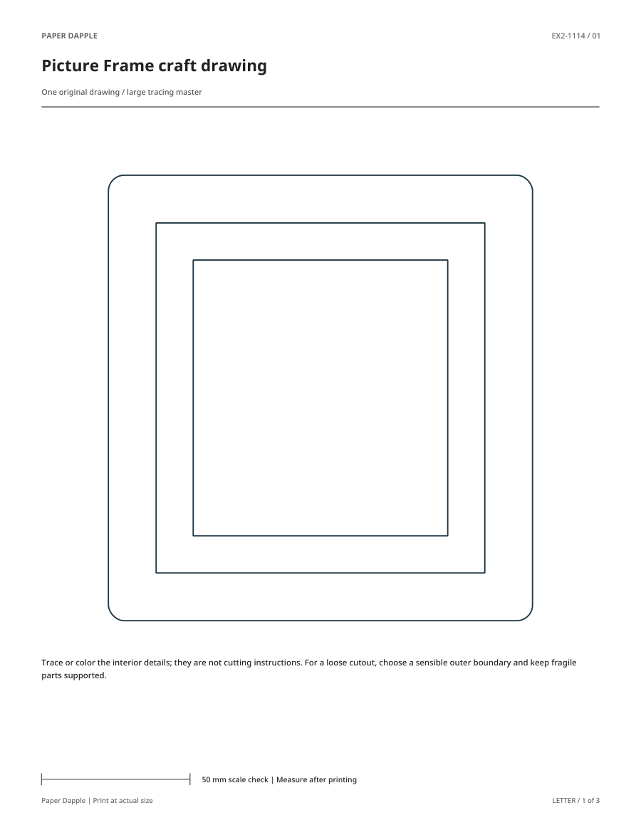 Preview of Picture Frame craft drawing