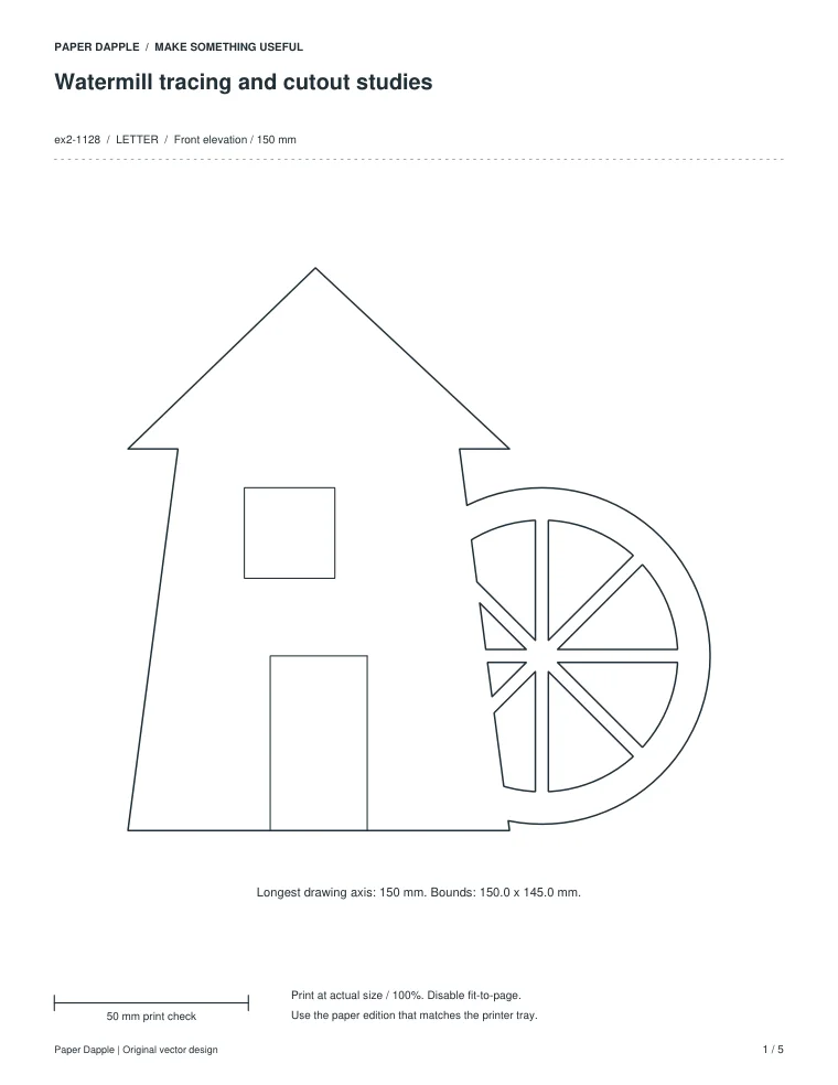 Preview of Watermill tracing and cutout studies