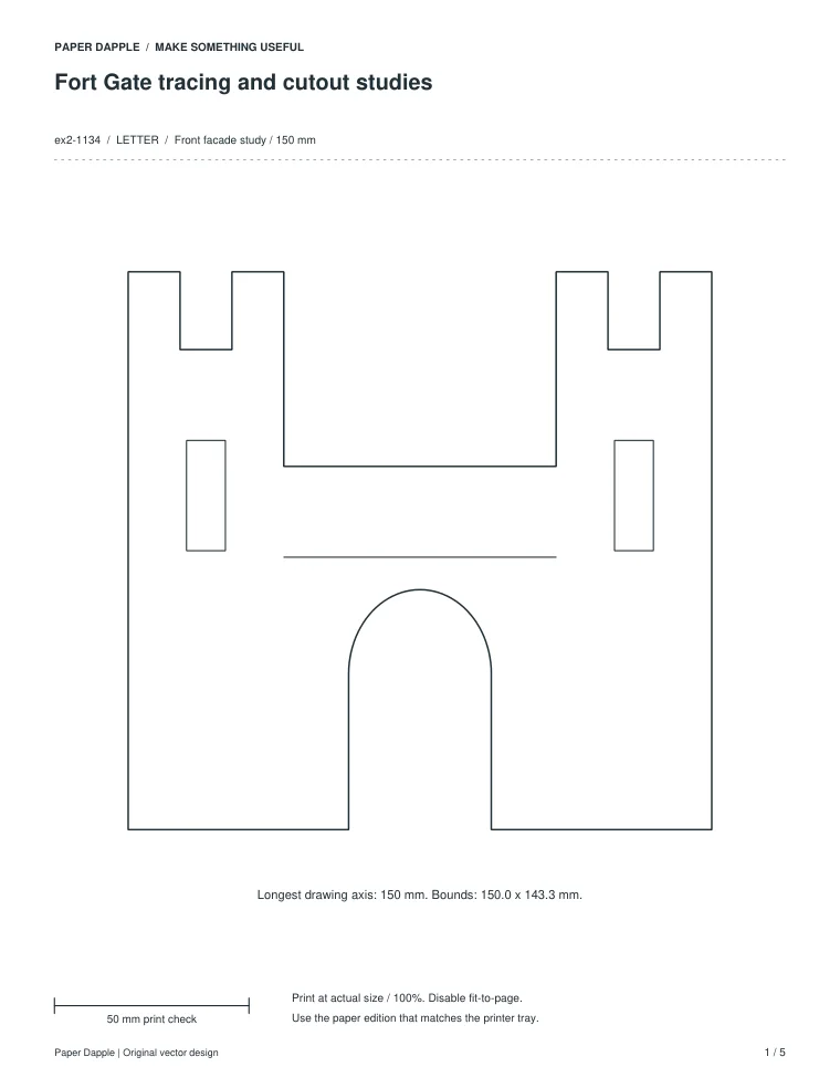 Preview of Fort Gate tracing and cutout studies