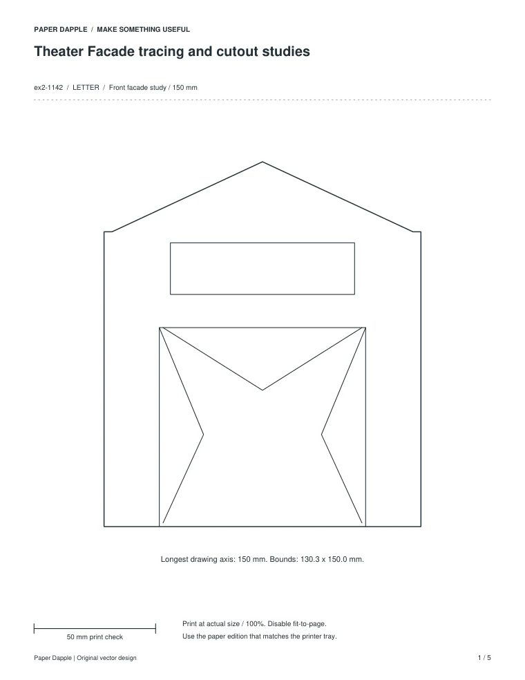 Preview of Theater Facade tracing and cutout studies