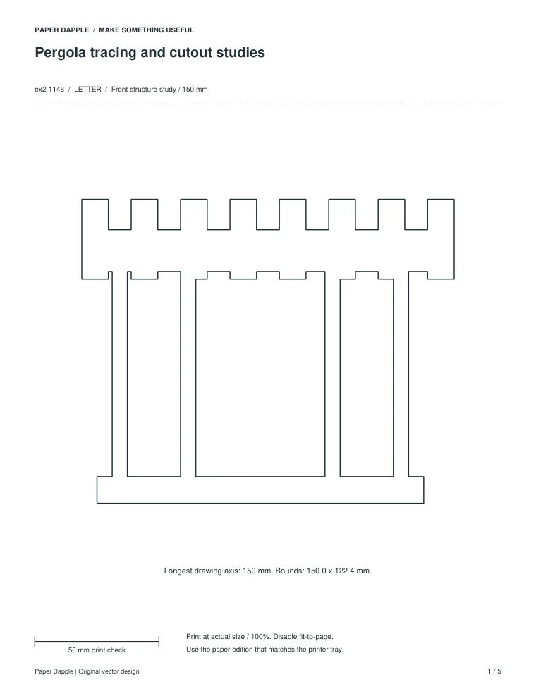 Preview of Pergola tracing and cutout studies