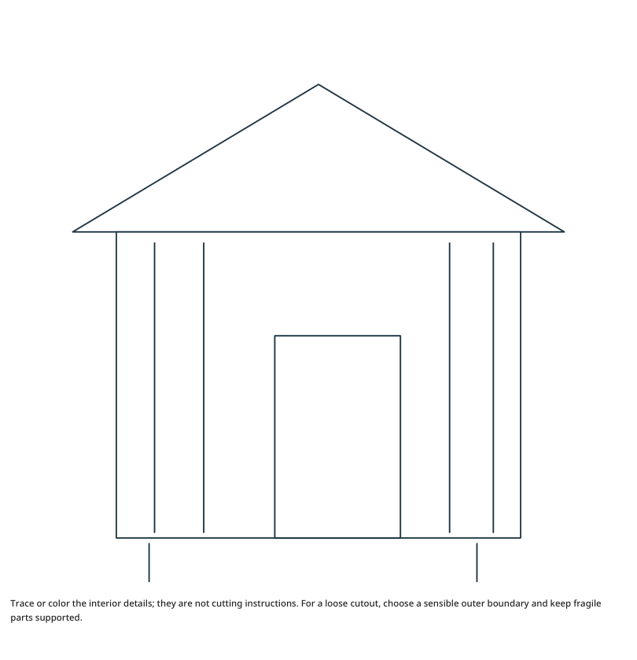 Preview of Beach Hut craft drawing