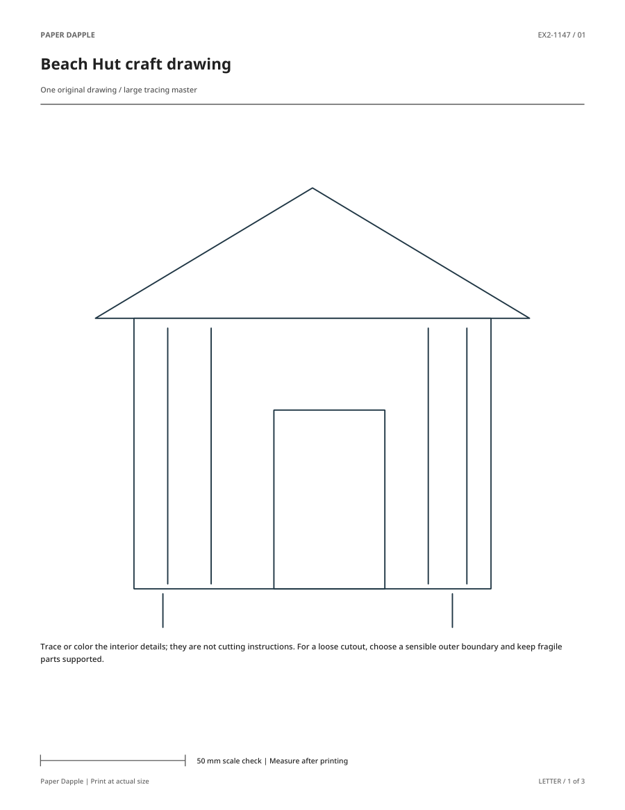 Preview of Beach Hut craft drawing