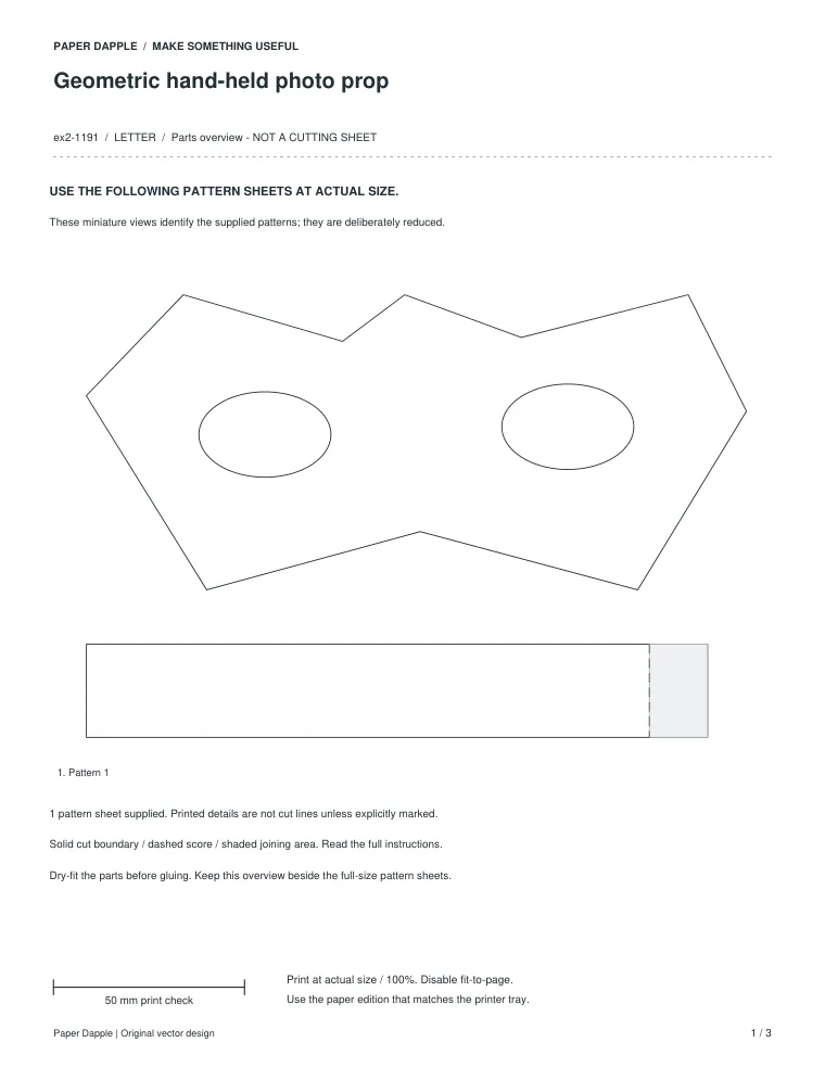 Preview of Geometric hand-held photo prop