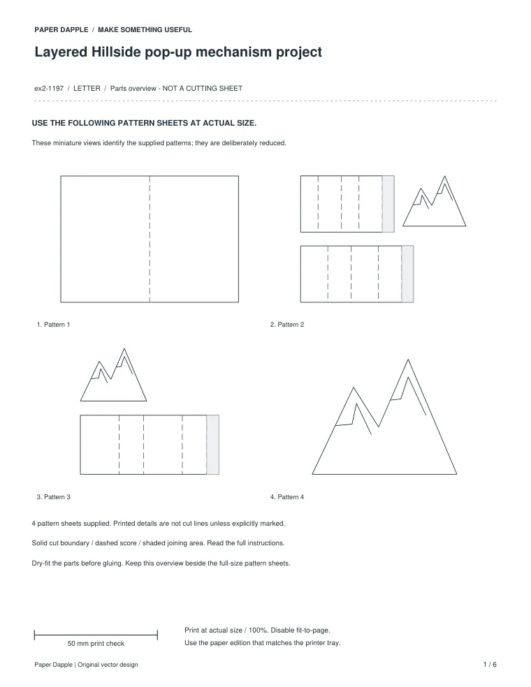 Preview of Layered Hillside pop-up mechanism project