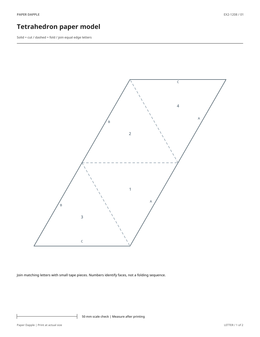 Preview of Tetrahedron paper model