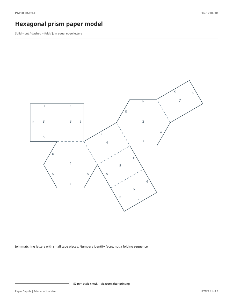 Preview of Hexagonal prism paper model