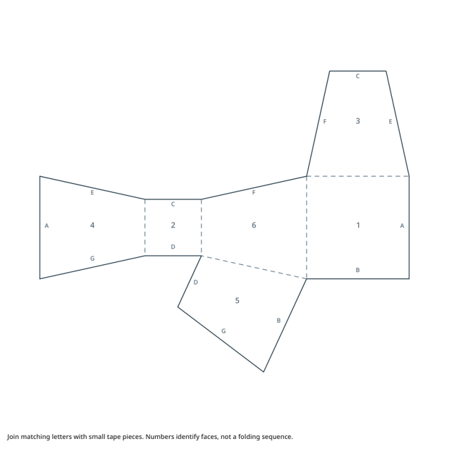Preview of Truncated square pyramid paper model