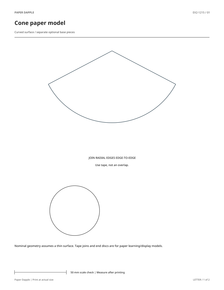 Preview of Cone paper model