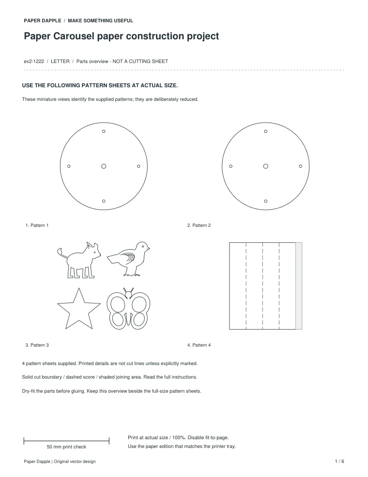 Preview of Paper Carousel paper construction project