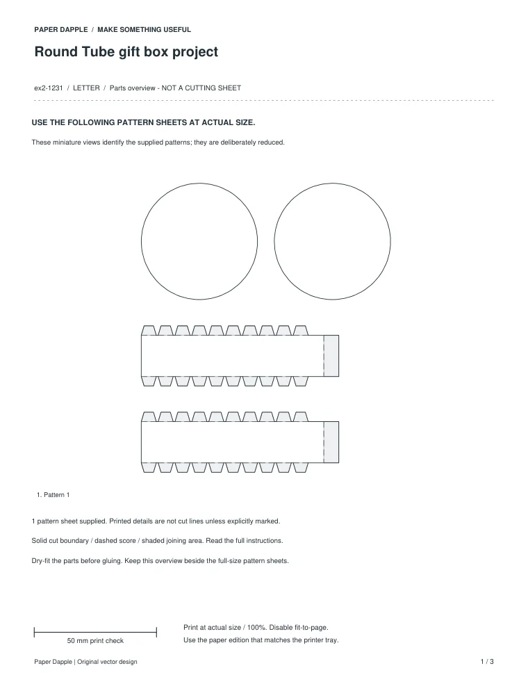 Preview of Round Tube gift box project