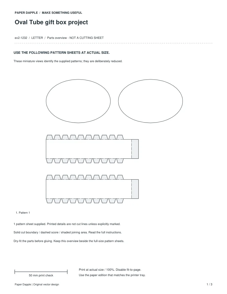 Preview of Oval Tube gift box project