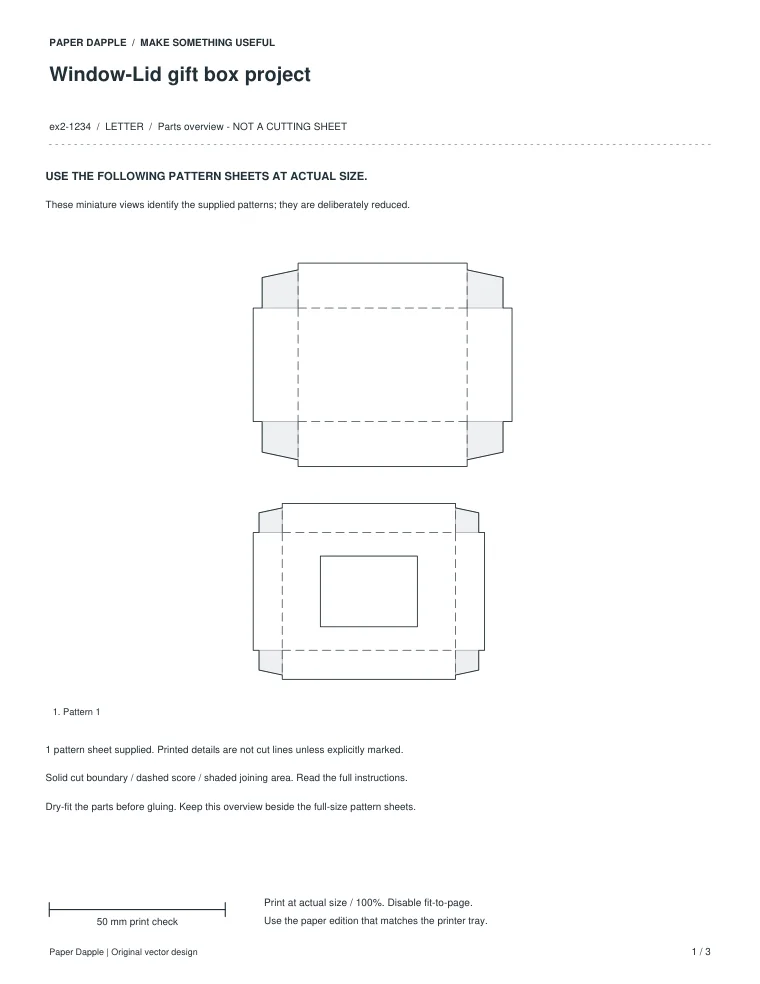 Preview of Window-Lid gift box project