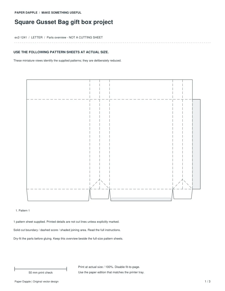 Preview of Square Gusset Bag gift box project