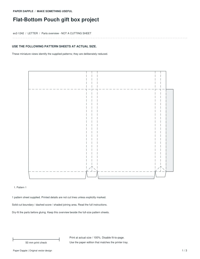 Preview of Flat-Bottom Pouch gift box project