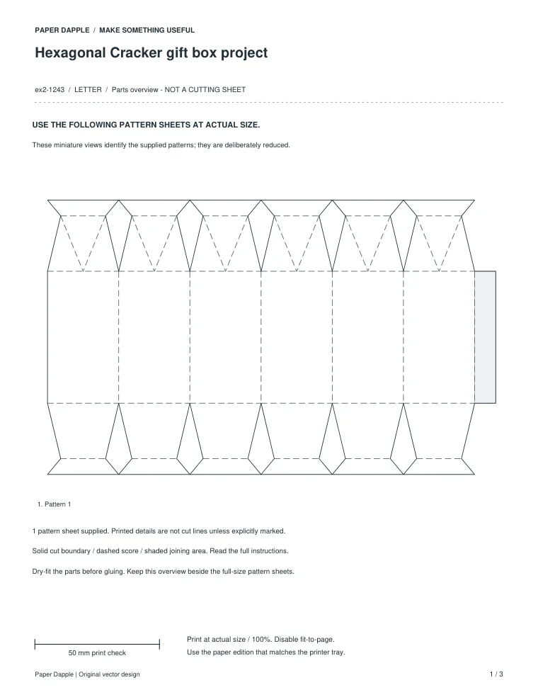 Preview of Hexagonal Cracker gift box project