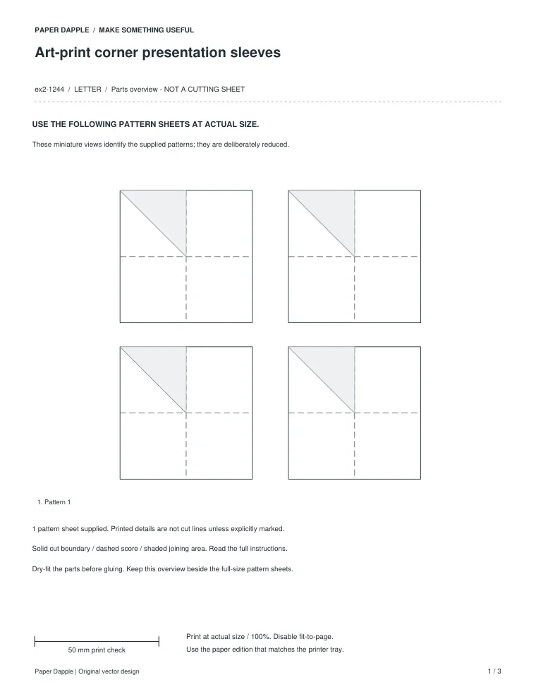 Preview of Art-print corner presentation sleeves