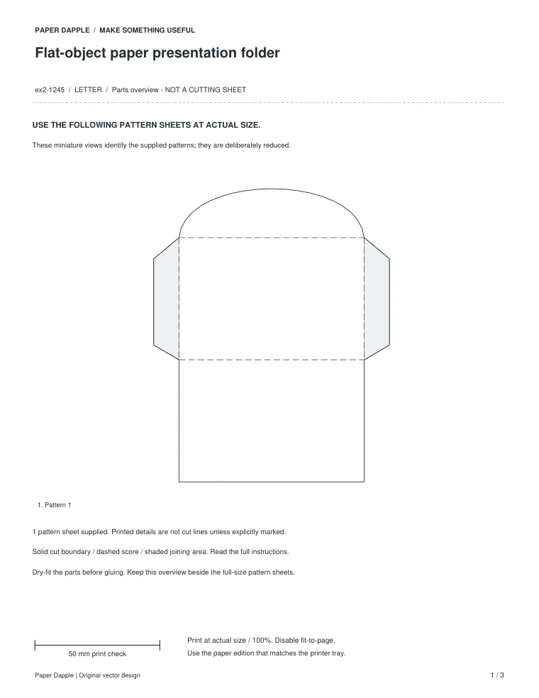 Preview of Flat-object paper presentation folder
