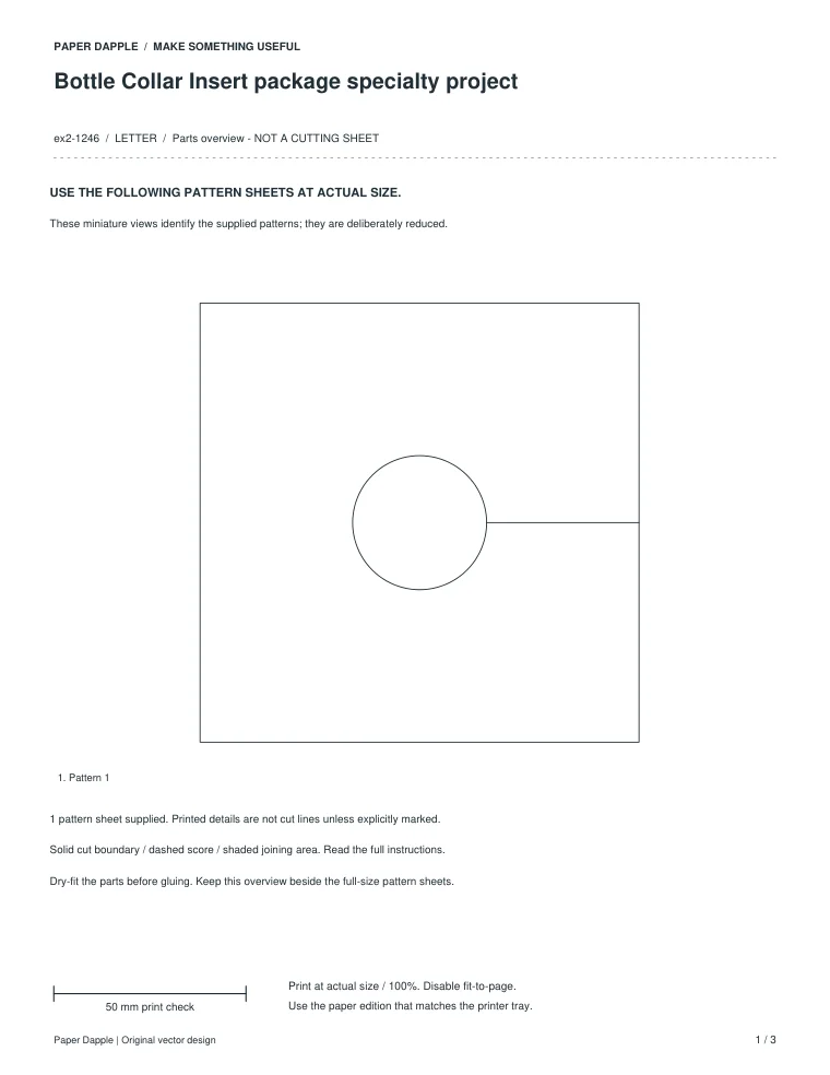 Preview of Bottle Collar Insert package specialty project
