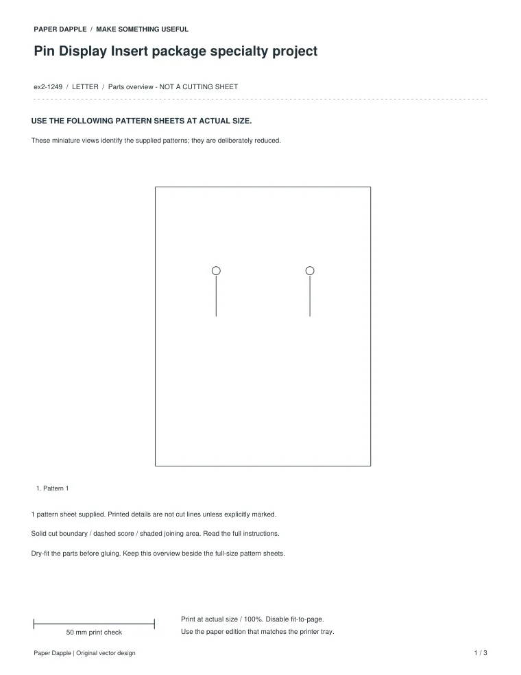 Preview of Pin Display Insert package specialty project