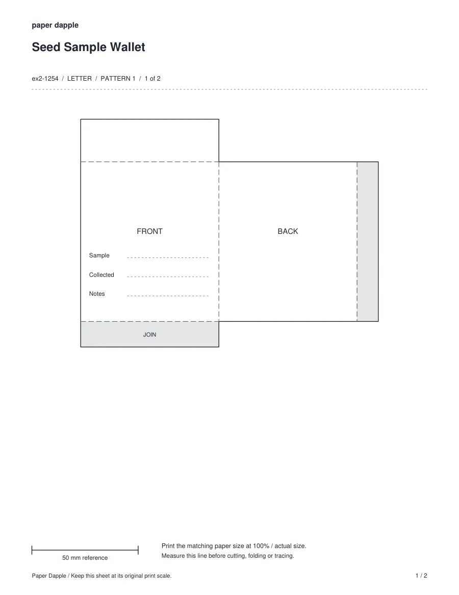 Preview of Seed Sample Wallet package specialty project