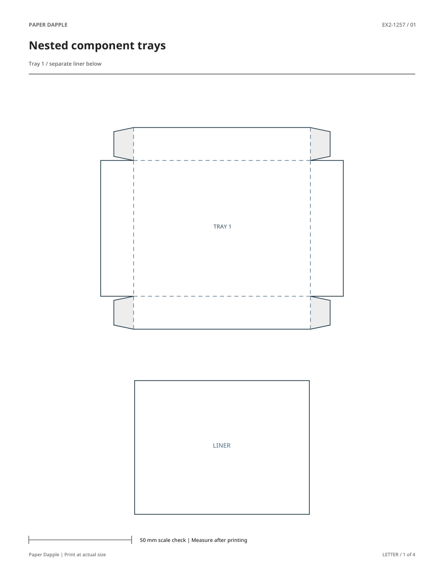Preview of Nested component trays