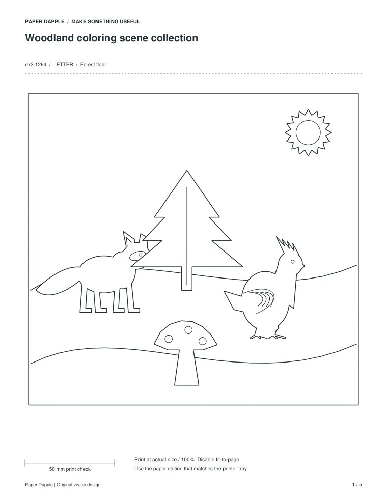 Preview of Woodland coloring scene collection