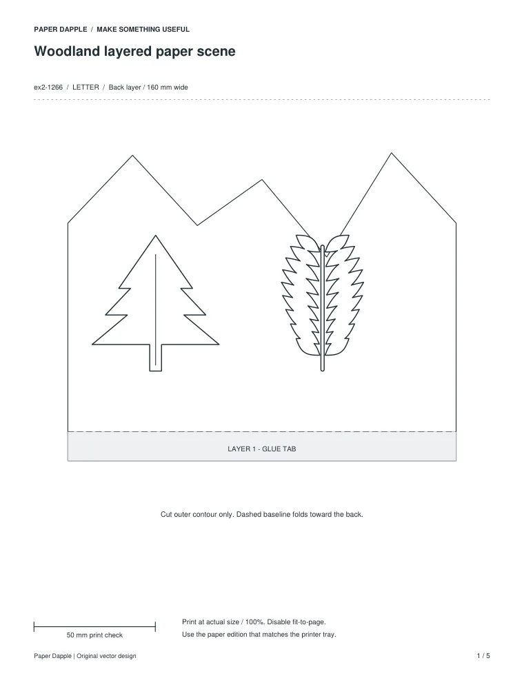 Preview of Woodland layered paper scene