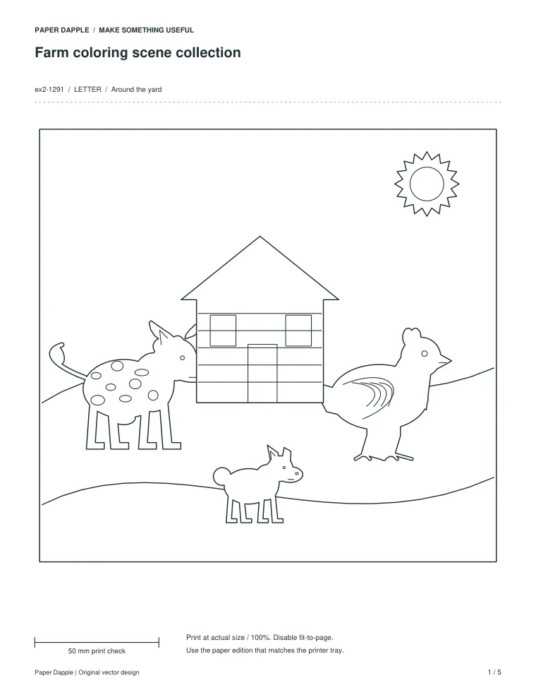 Preview of Farm coloring scene collection