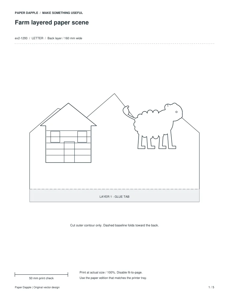 Preview of Farm layered paper scene