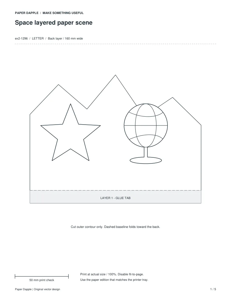 Preview of Space layered paper scene