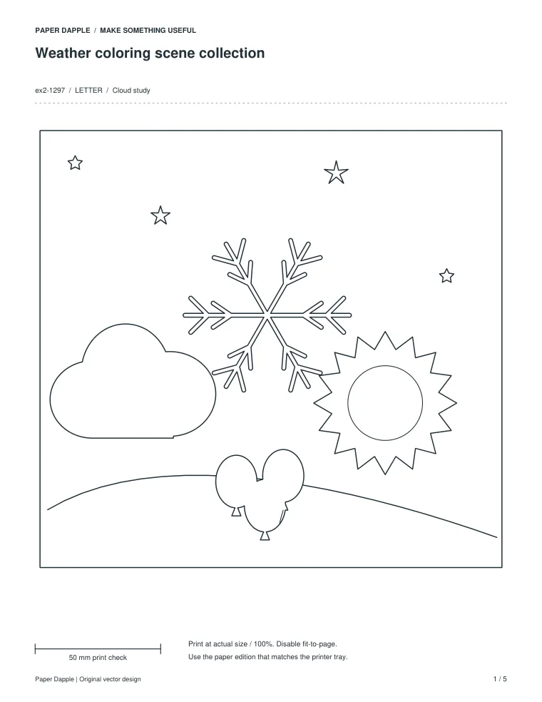 Preview of Weather coloring scene collection