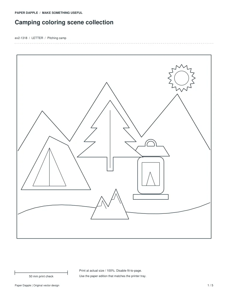Preview of Camping coloring scene collection