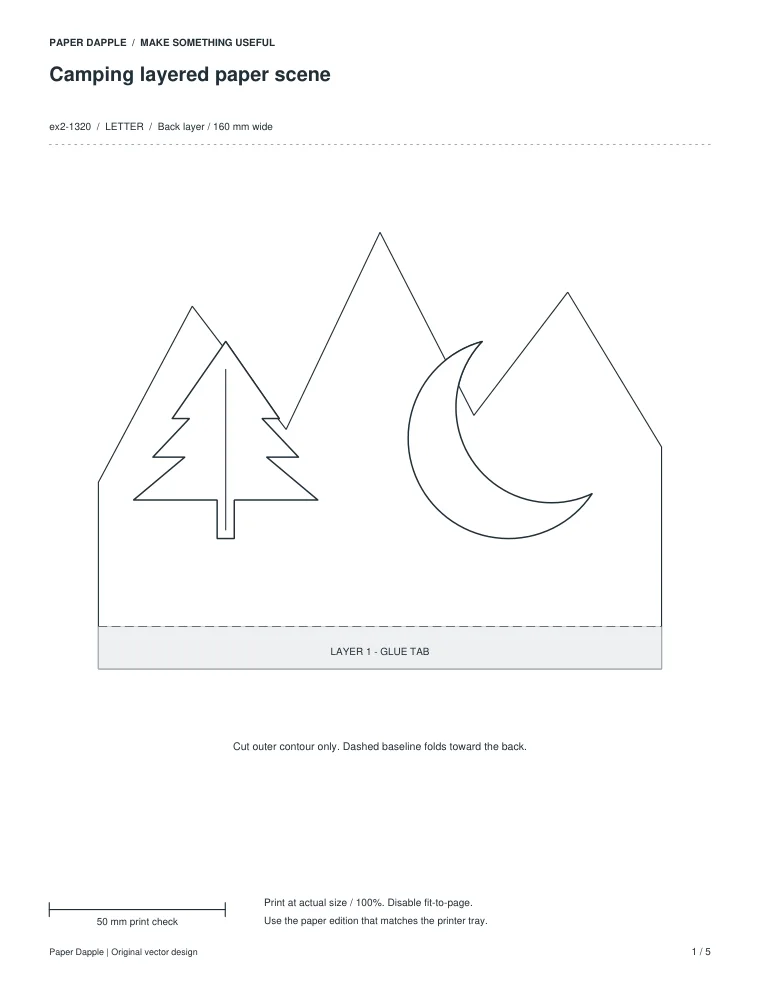 Preview of Camping layered paper scene