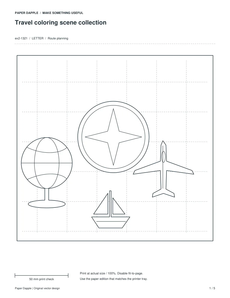 Preview of Travel coloring scene collection