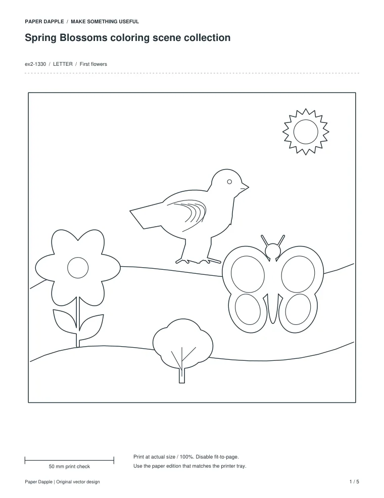 Preview of Spring Blossoms coloring scene collection