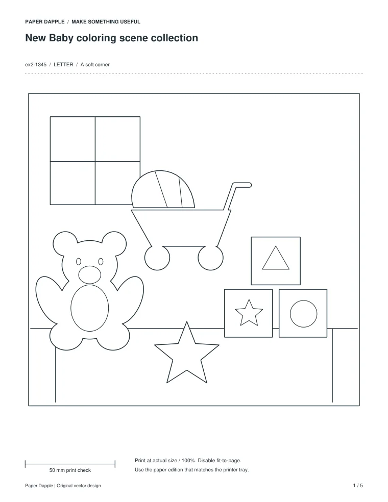 Preview of New Baby coloring scene collection